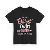 I'm The Oldest Twin Twins T-Shirt - Black