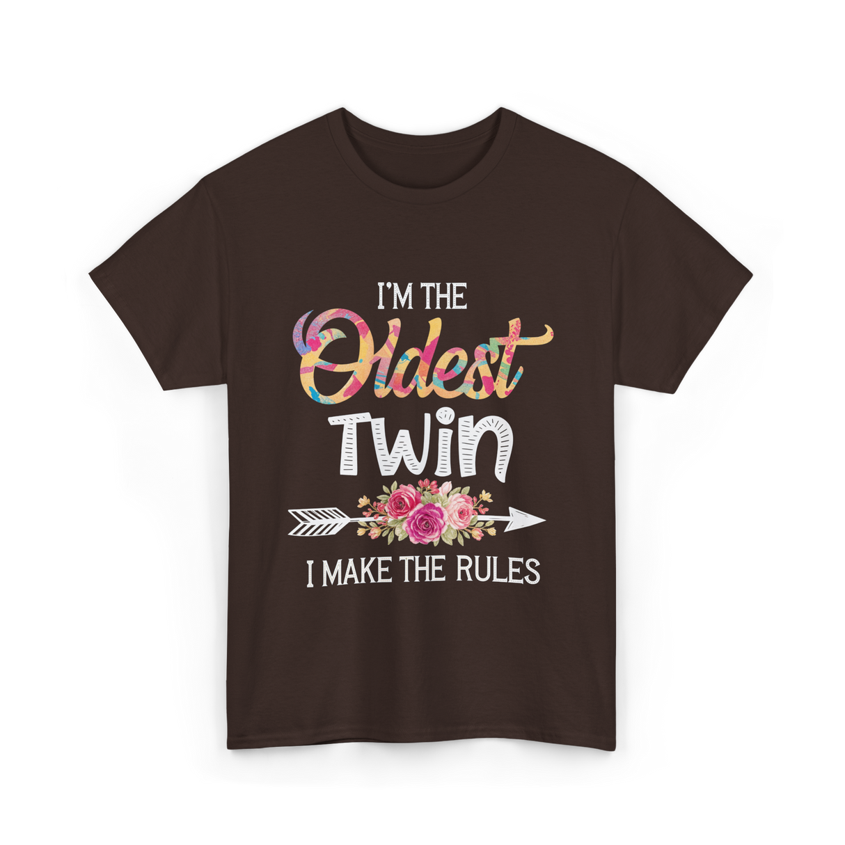 I'm The Oldest Twin Twins T-Shirt - Dark Chocolate