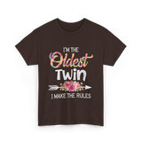 I'm The Oldest Twin Twins T-Shirt - Dark Chocolate