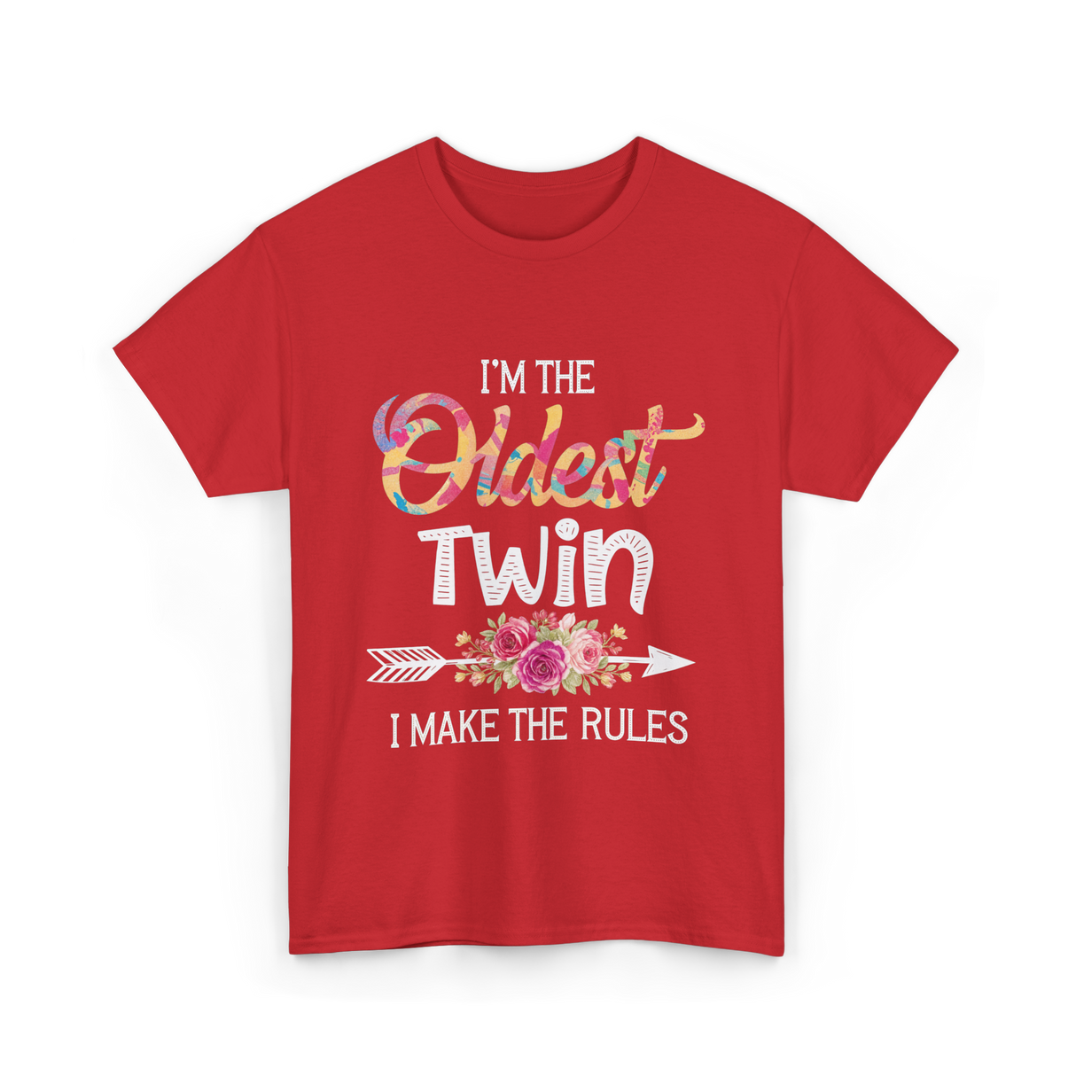 I'm The Oldest Twin Twins T-Shirt - Red