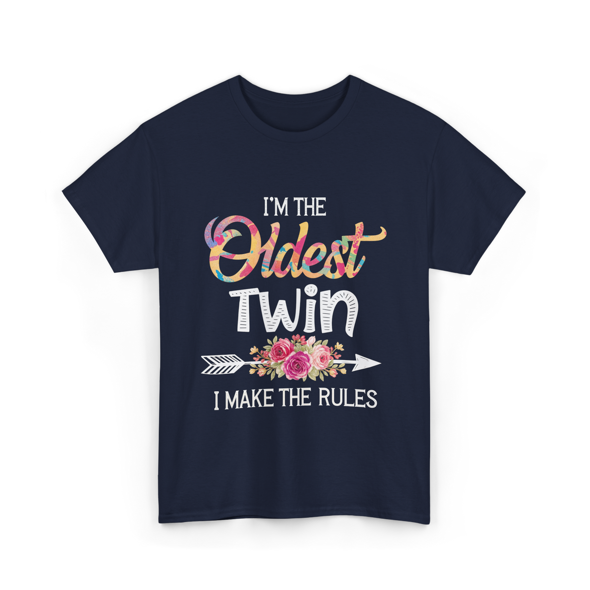 I'm The Oldest Twin Twins T-Shirt - Navy