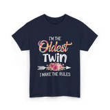 I'm The Oldest Twin Twins T-Shirt - Navy