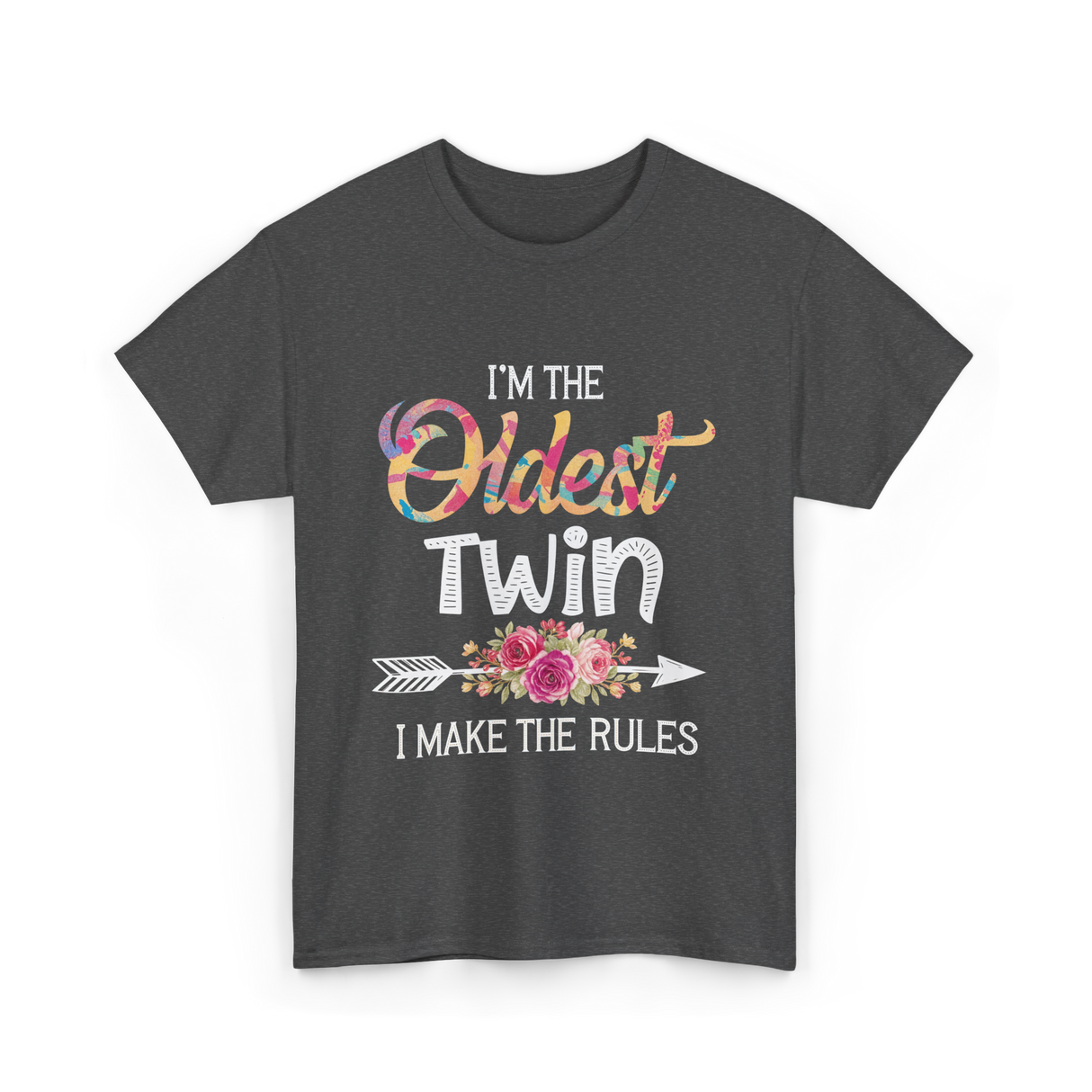 I'm The Oldest Twin Twins T-Shirt - Dark Heather