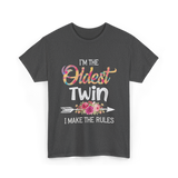 I'm The Oldest Twin Twins T-Shirt - Dark Heather