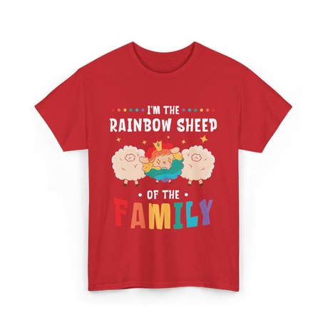 I'm The Rainbow Sheep Family T-Shirt - Red