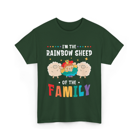 I'm The Rainbow Sheep Family T-Shirt - Forest Green