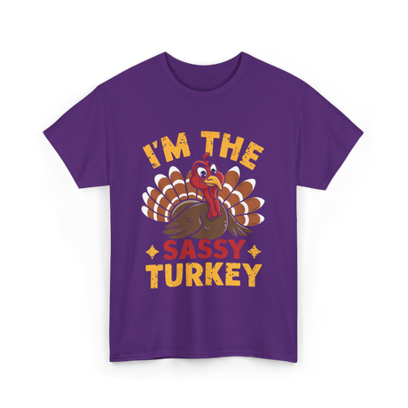 I'm The Sassy Turkey Thanksgiving T-Shirt - Purple