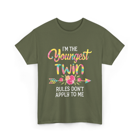 I'm the Youngest Twin T-Shirt - Military Green