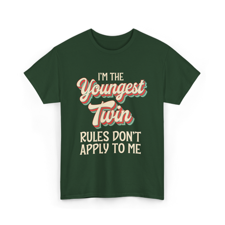 I'm the Youngest Twin T-Shirt - Forest Green