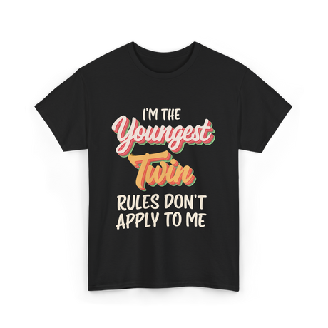 I'm The Youngest Twin Twinning T-Shirt - Black
