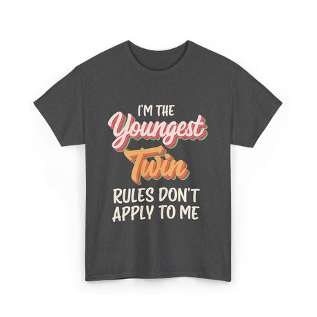 I'm The Youngest Twin Twinning T-Shirt - Dark Heather