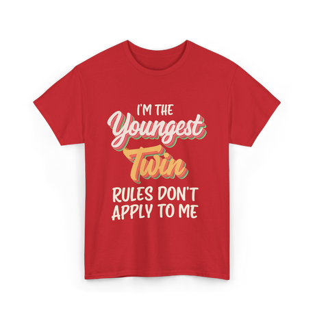 I'm The Youngest Twin Twinning T-Shirt - Red