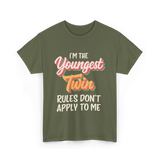 I'm The Youngest Twin Twinning T-Shirt - Military Green