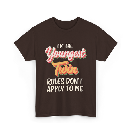 I'm The Youngest Twin Twinning T-Shirt - Dark Chocolate
