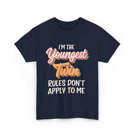 I'm The Youngest Twin Twinning T-Shirt - Navy