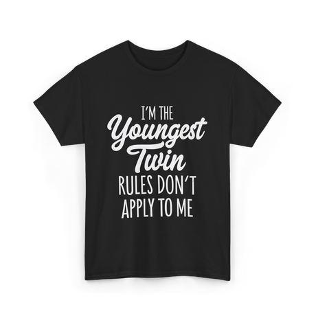 I’m the Youngest Twin Twins T-Shirt - Black