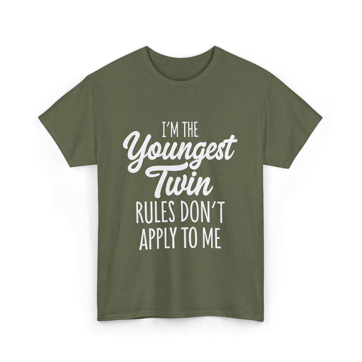 I’m the Youngest Twin Twins T-Shirt - Military Green