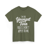 I’m the Youngest Twin Twins T-Shirt - Military Green