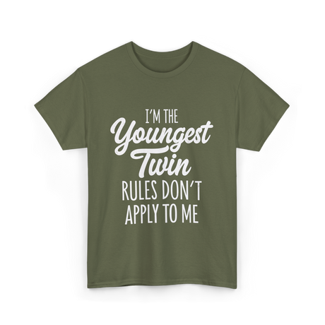 I’m the Youngest Twin Twins T-Shirt - Military Green