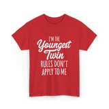 I’m the Youngest Twin Twins T-Shirt - Red