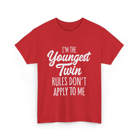 I’m the Youngest Twin Twins T-Shirt - Red