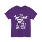 I’m the Youngest Twin Twins T-Shirt - Purple