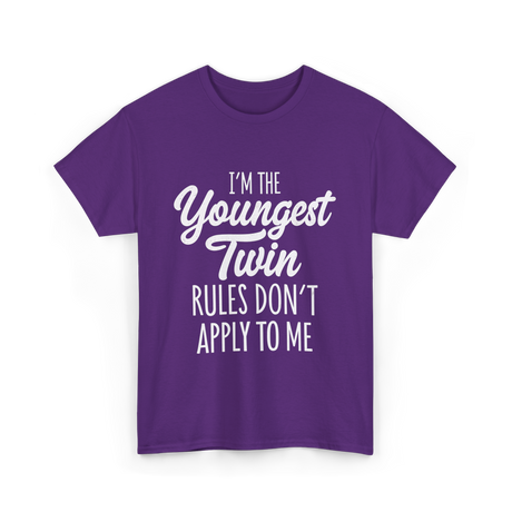 I’m the Youngest Twin Twins T-Shirt - Purple