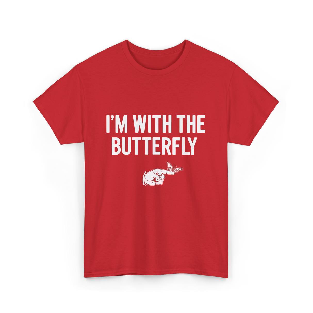 I'm With The Butterfly Butterfly T-Shirt - Red