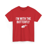 I'm With The Butterfly Butterfly T-Shirt - Red