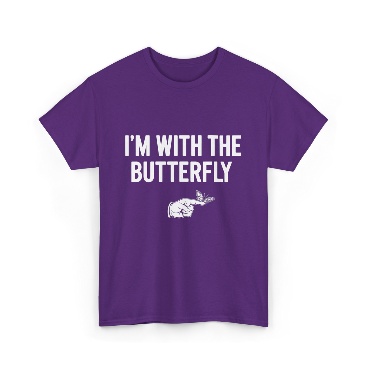 I'm With The Butterfly Butterfly T-Shirt - Purple