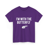 I'm With The Butterfly Butterfly T-Shirt - Purple