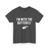 I'm With The Butterfly Butterfly T-Shirt - Dark Heather