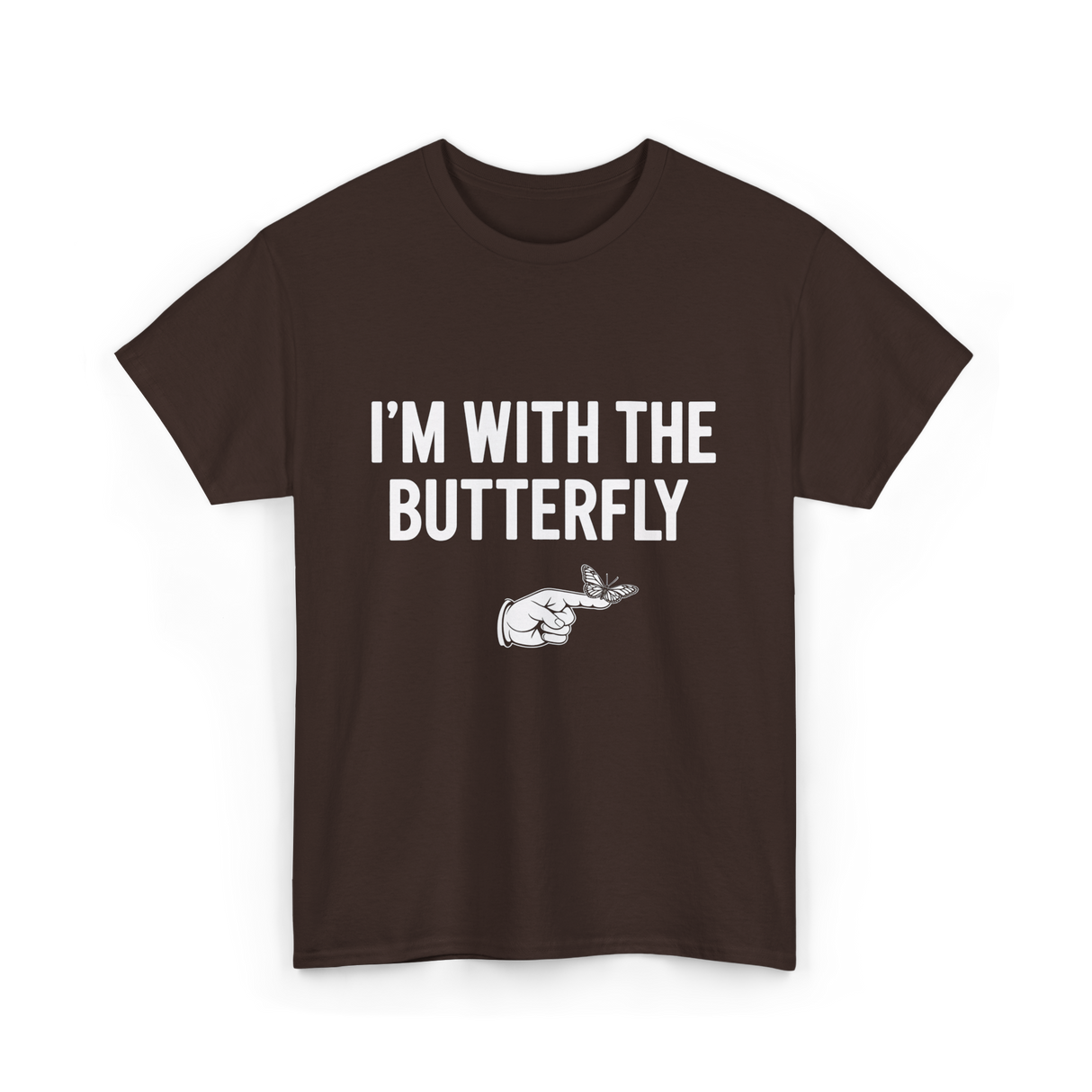 I'm With The Butterfly Butterfly T-Shirt - Dark Chocolate