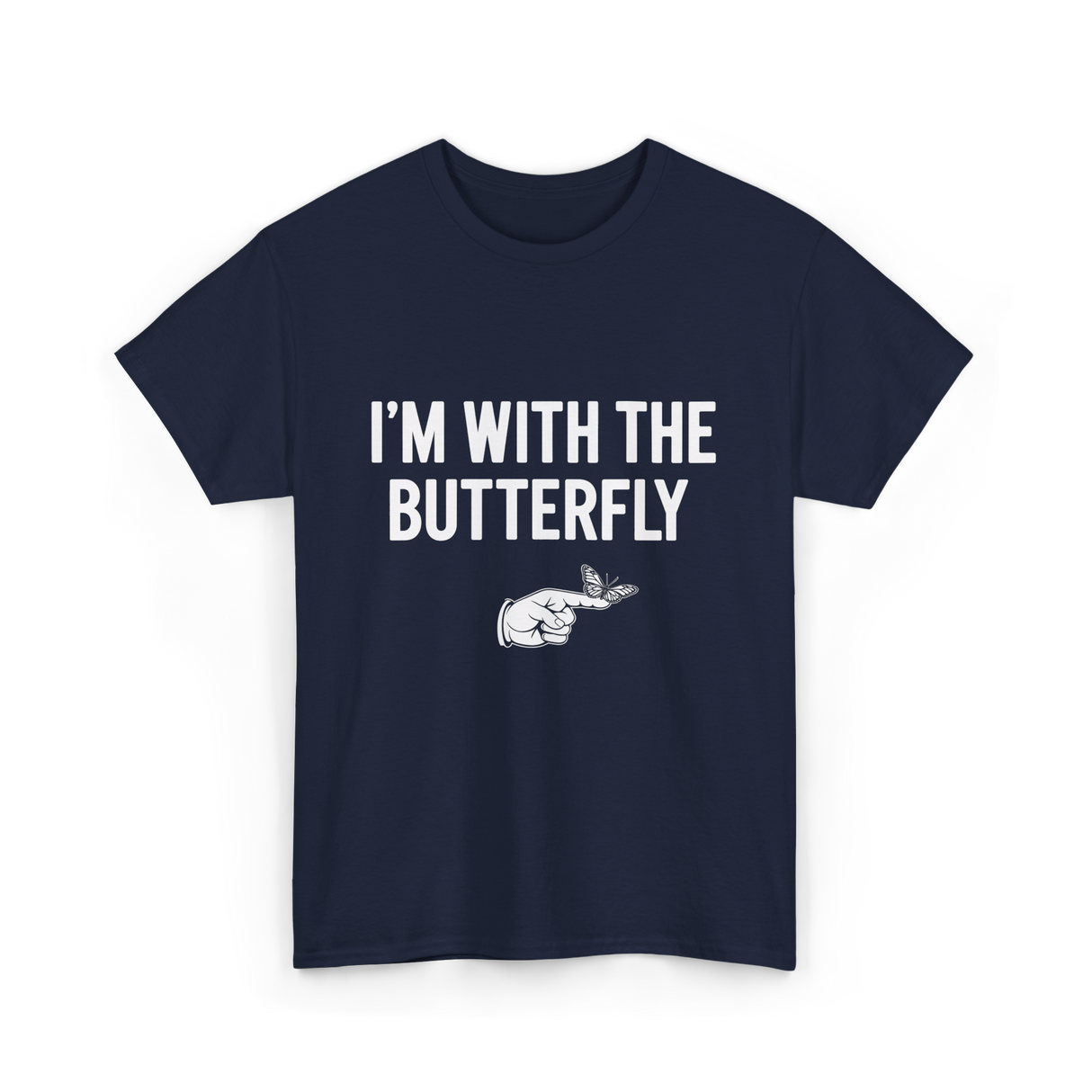 I'm With The Butterfly Butterfly T-Shirt - Navy