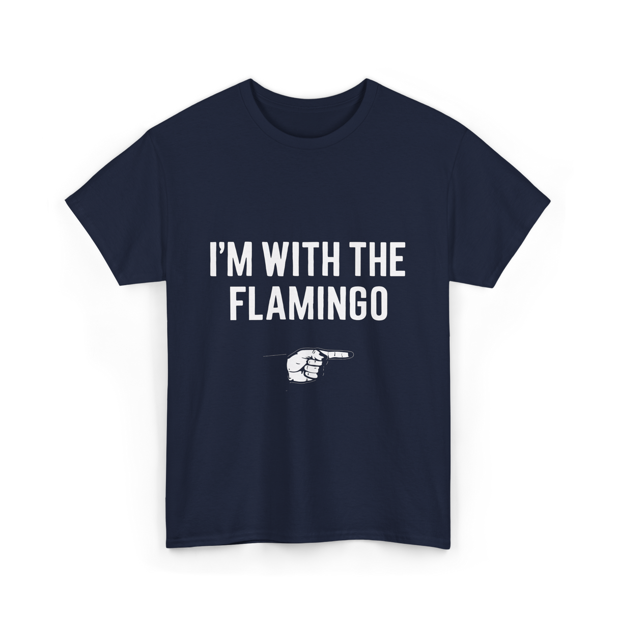 I'm With The Flamingo T-Shirt - Navy