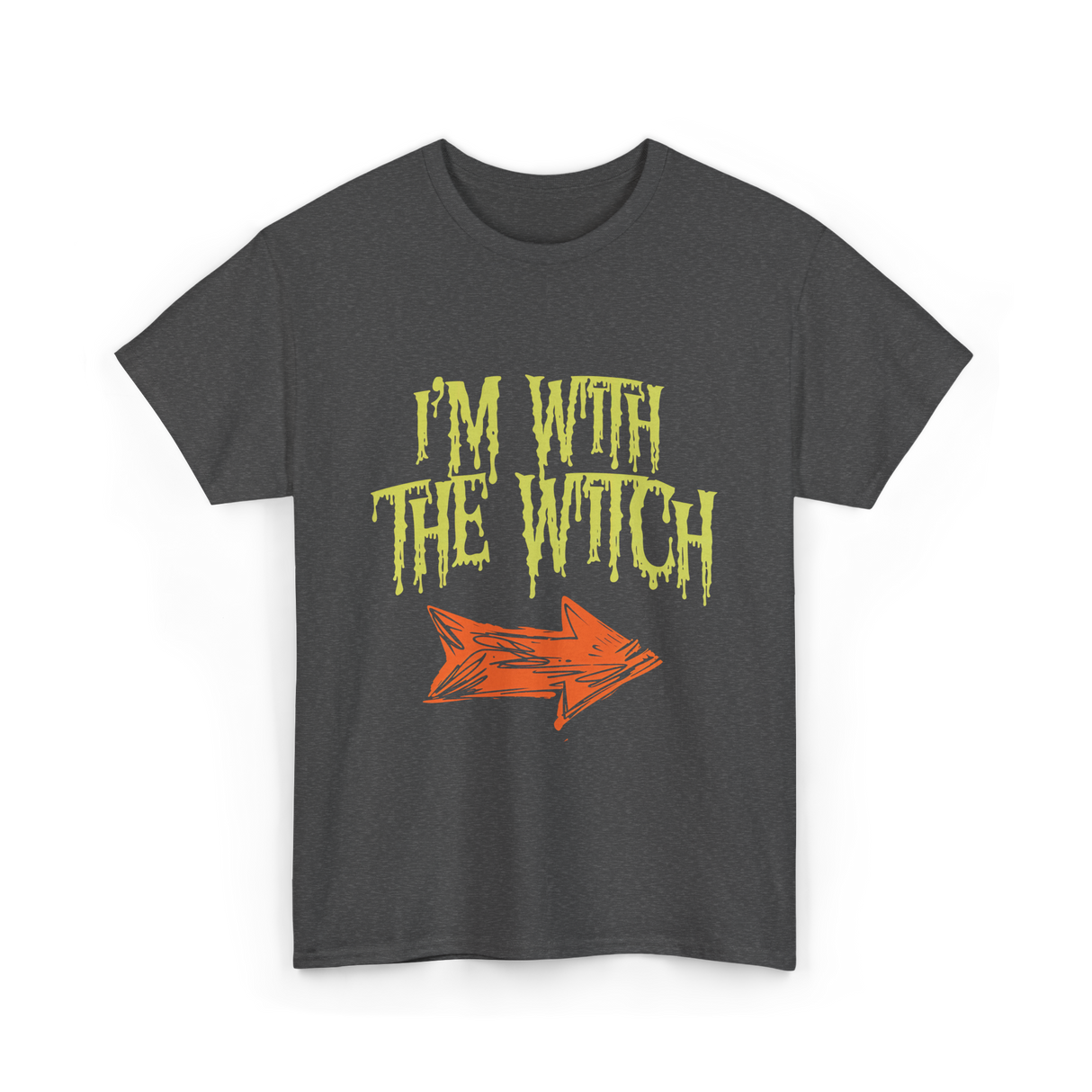 I'm With The Witch Halloween T-Shirt - Dark Heather