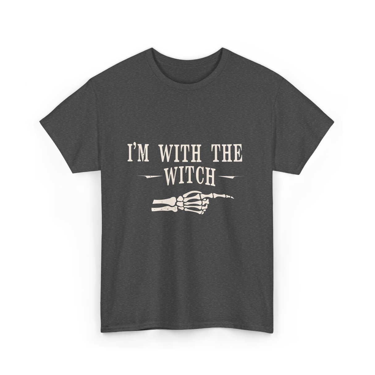 I'm with the Witch Halloween T-Shirt - Dark Heather