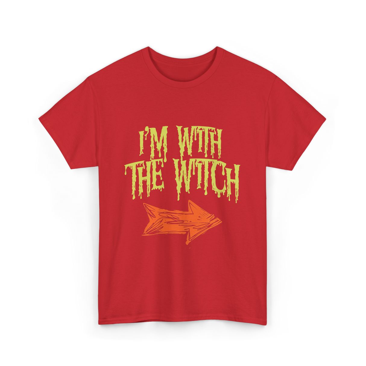 I'm With The Witch Halloween T-Shirt - Red