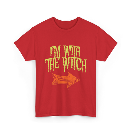 I'm With The Witch Halloween T-Shirt - Red