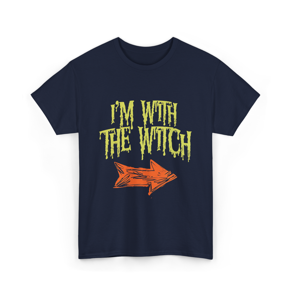 I'm With The Witch Halloween T-Shirt - Navy