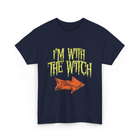 I'm With The Witch Halloween T-Shirt - Navy