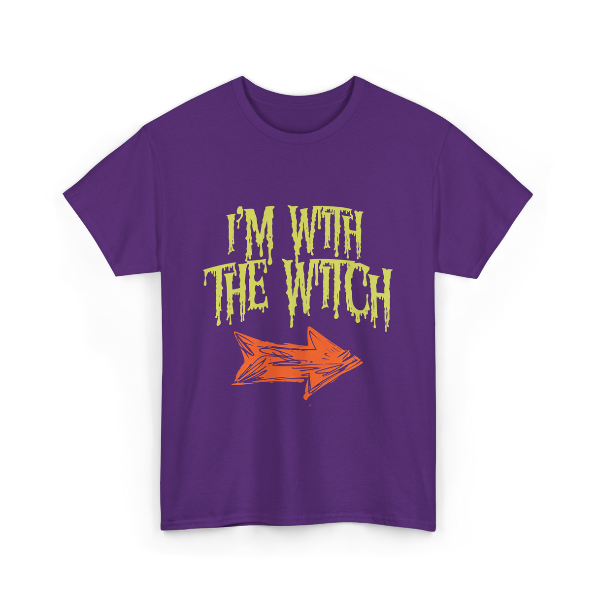 I'm With The Witch Halloween T-Shirt - Purple