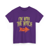 I'm With The Witch Halloween T-Shirt - Purple