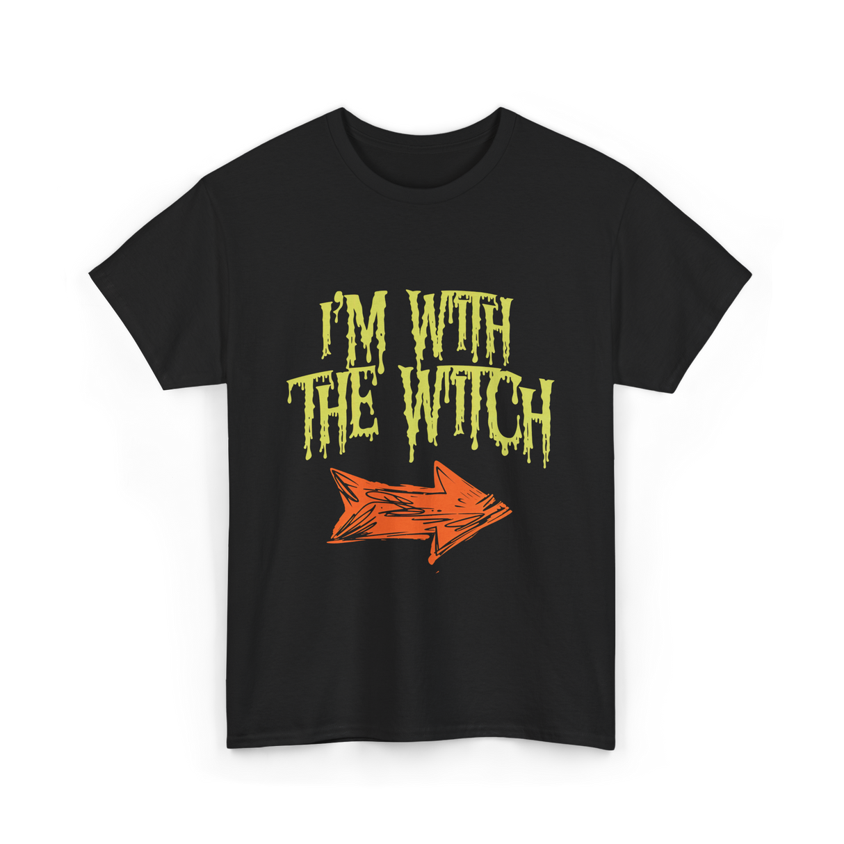 I'm With The Witch Halloween T-Shirt - Black