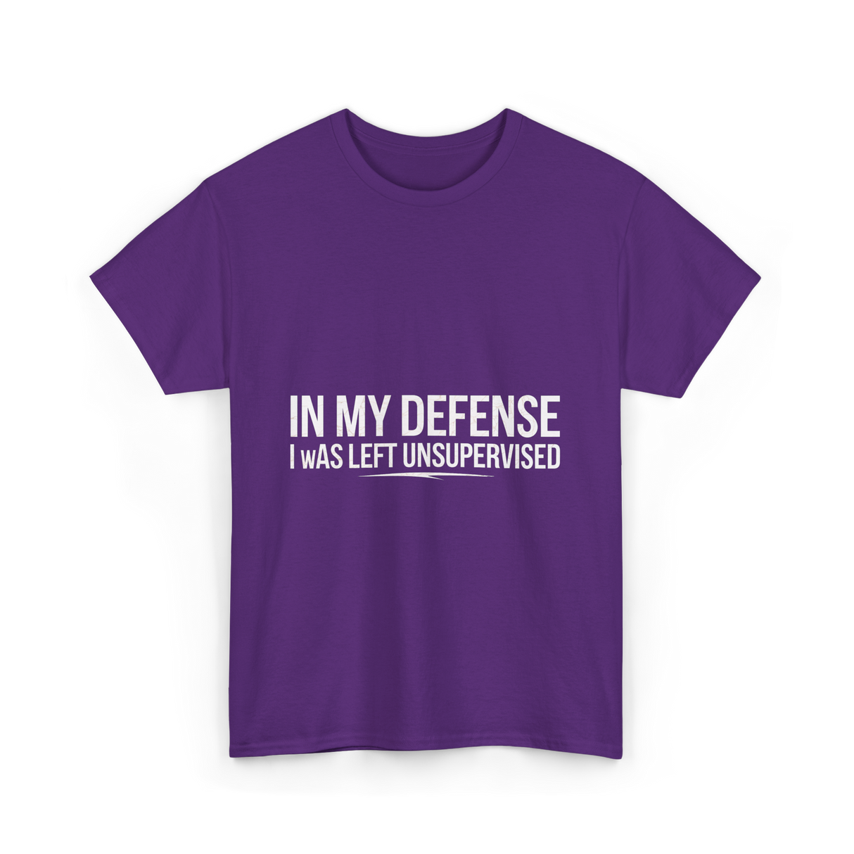 In My Defense Humor Statement T-Shirt - Purple