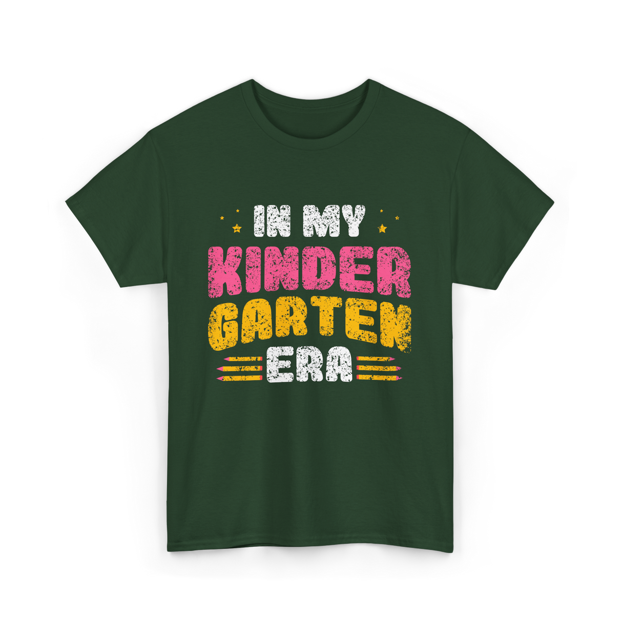 In My Kindergarten Era Kids Kindergarten T-Shirt - Forest Green