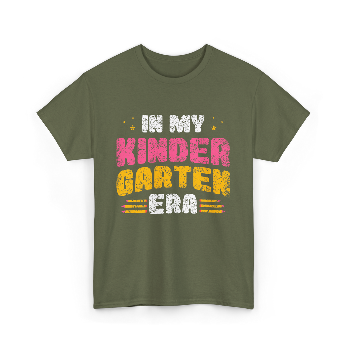 In My Kindergarten Era Kids Kindergarten T-Shirt - Military Green