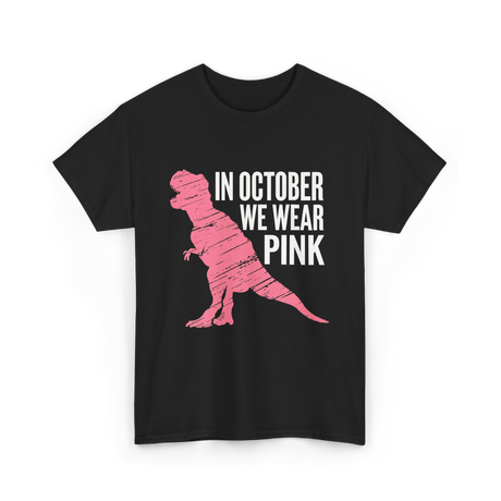 In October We Wear Pink Dinosaur T-Shirt - Black