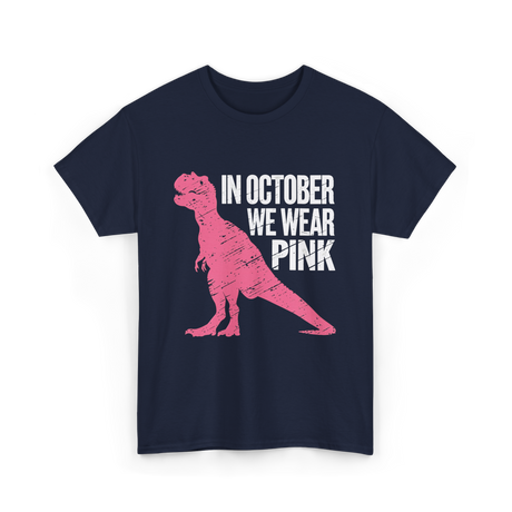 In October We Wear Pink Dinosaur T-Shirt - Navy