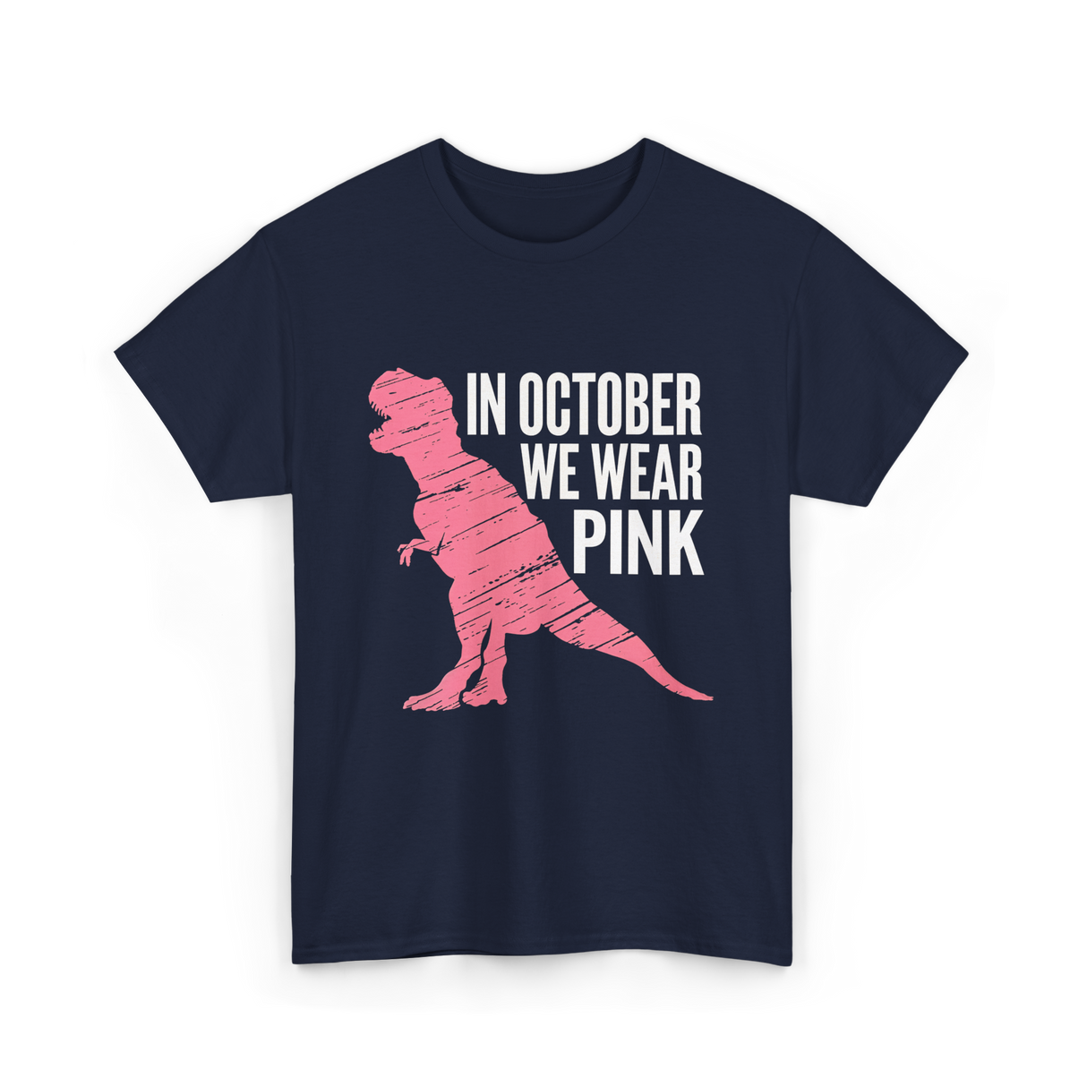 In October We Wear Pink Dinosaur T-Shirt - Navy